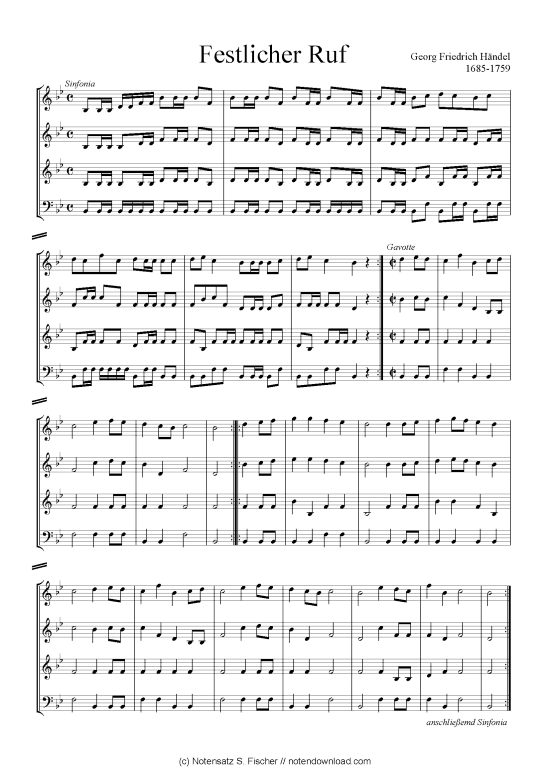 Festlicher Ruf (Quartett Bl ser klingend) (Posaunenchor) von Georg Friedrich H ndel 1685-1759