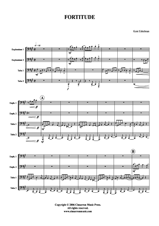 Fortitude (Tuba Quartett 2x Bariton 2xTuba) (Quartett (Tuba)) von Kent Eshelman