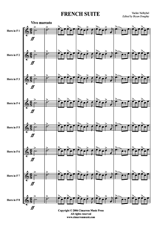 French Suite (Horn-Ensemble) (Orchester) von Vaclav Nelhybel