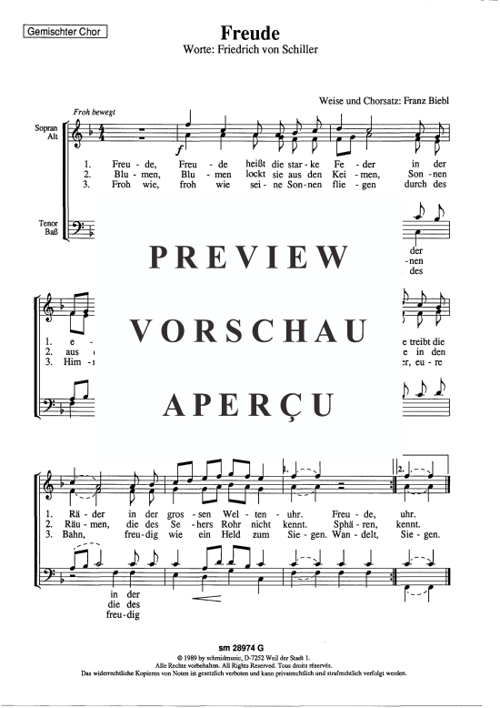 Freude (Gemischter Chor) (Gemischter Chor) von Franz Biebl
