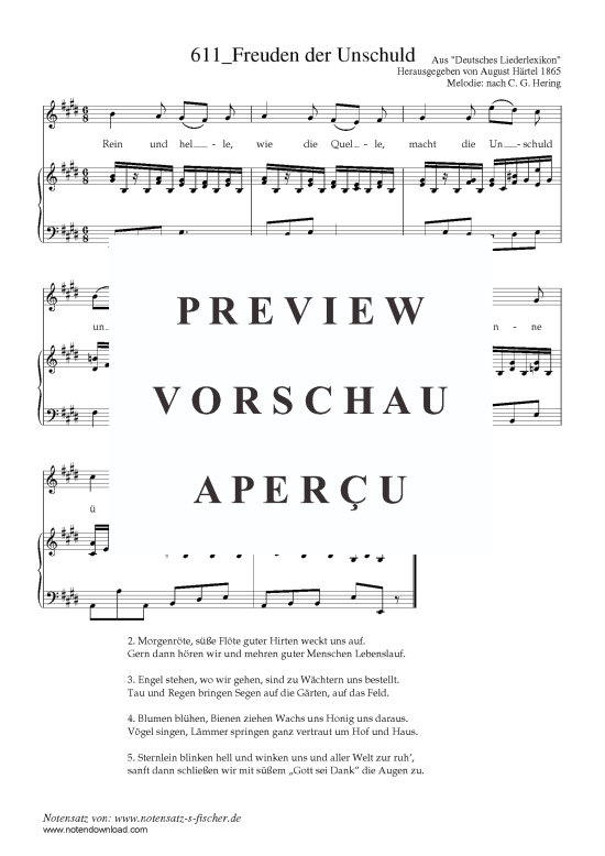 Freuden der Unschuld (Klavier + Gesang) (Klavier  Gesang) von Aus Deutsches Liederlexikon A. H rtel (1865)