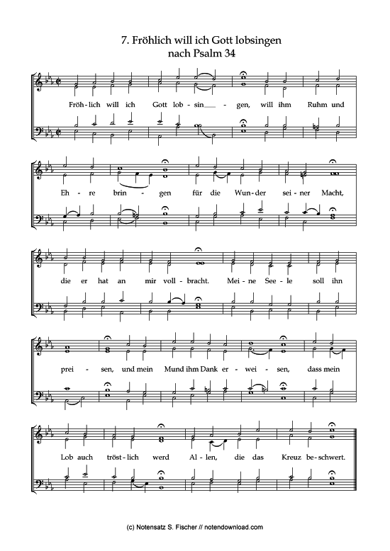 Fr hlich will ich Gott lobsingen (Gemischter Chor) (Gemischter Chor) von Psalme des Kantons Schaffhausen (1867)