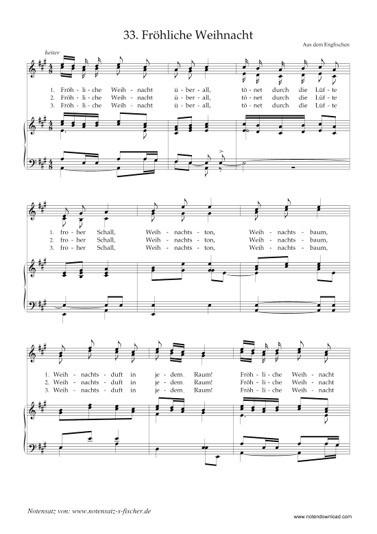 Fr hliche Weihnacht (Klavier + Gesang) (Klavier  Gesang) von Weihnachtslied aus England