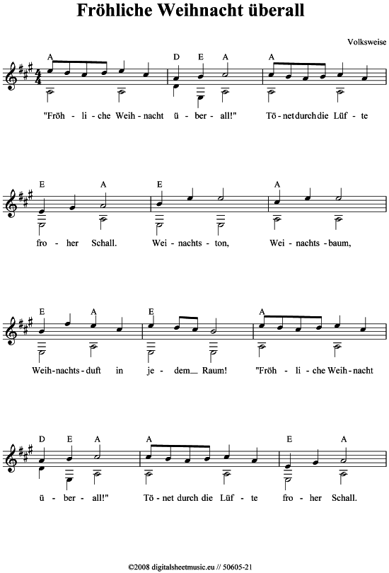 Fr hliche Weihnacht berall (Gitarre) von Weihnachtslied