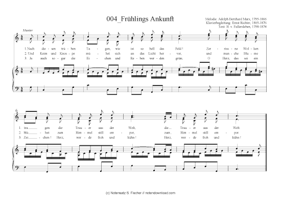 Fr hlings Ankunft (Klavier + Gesang) (Klavier  Gesang) von Adolph Bernhard Marx (1795-1866)