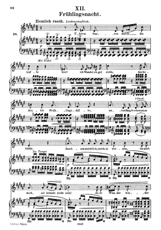 Fr hlingsnacht Op.39 No.12 (Gesang hoch + Klavier) (Klavier  Gesang hoch) von Robert Schumann