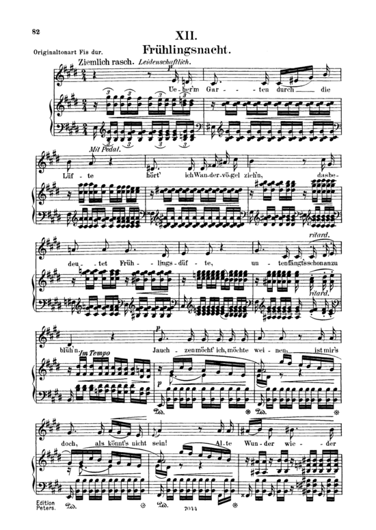 Fr hlingsnacht Op.39 No.12 (Gesang tief + Klavier) (Klavier  Gesang tief) von Robert Schumann