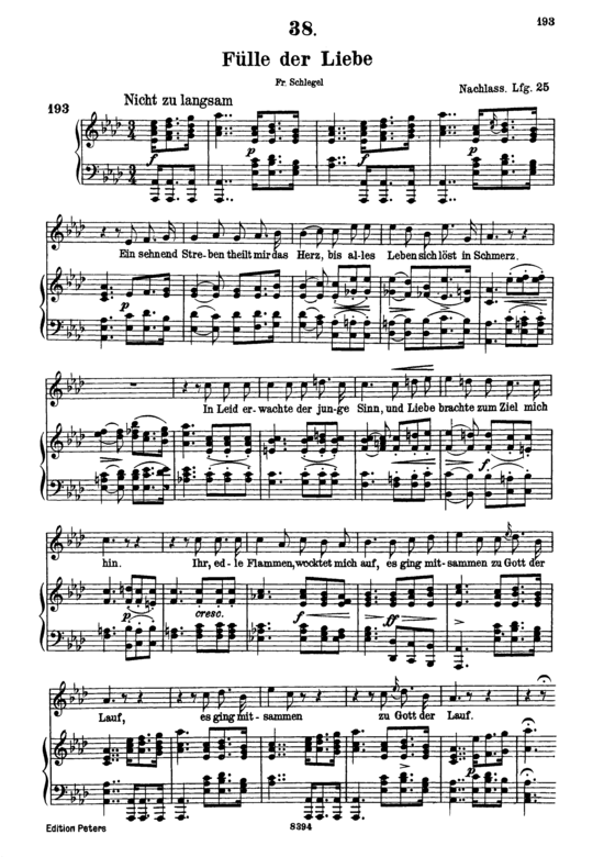 F lle der Liebe D.854 (Gesang hoch + Klavier) (Klavier  Gesang hoch) von Franz Schubert