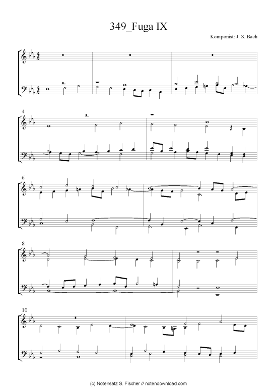 Fuga IX (Quartett in C) (Quartett (4 St.)) von J. S. Bach