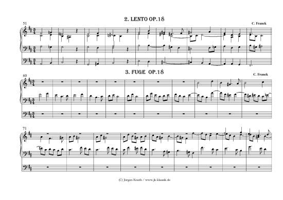 Fugue aus Prelude Fugue et Variation pour orgue op.18 FWV 30 (Orgel Solo) (Orgel Solo) von Cesar Franck 1822-1890