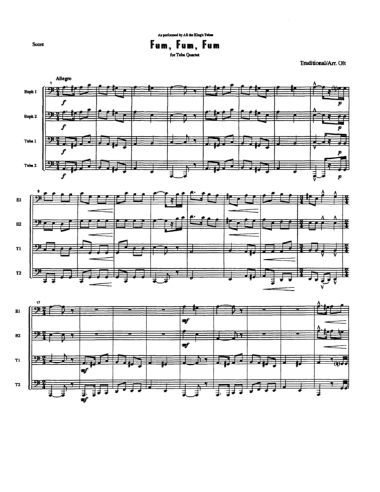 Fum Fum Fum (Tuba Quartett EETT) (Quartett (Tuba)) von Timothy Olt