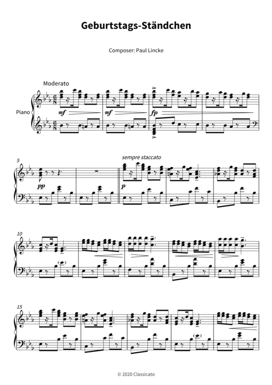 Geburtstags-St ndchen (Klavier Solo) (Klavier Solo) von Paul Lincke