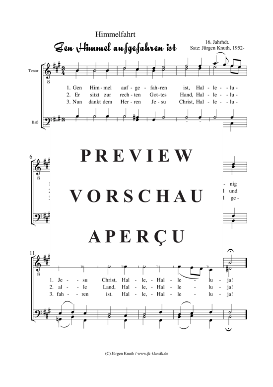 Gen Himmel aufgefahren ist (M nnerchor) (M nnerchor) von unbekannt  Satz J rgen Knuth 1952-