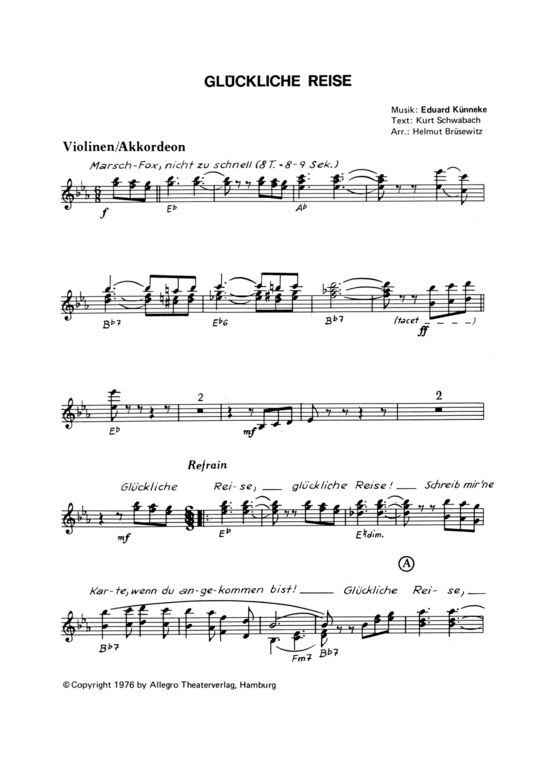 Gl uuml ckliche Reise (Salonorchester) (Combo (Salonorchester)) von Eduard K uuml nneke