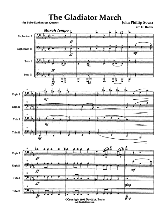 Gladiator March The (Tuba Quartett EETT) (Quartett (Tuba)) von John Philip Sousa