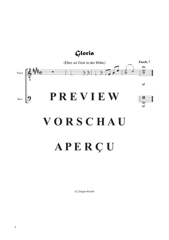 Gloria (M nnerchor) (M nnerchor) von Johann Friedrich Fasch