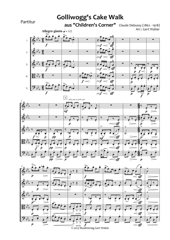 Golliwogg s Cake Walk (Quintett flexible Besetzung) (Quintett (Flexibel)) von Claude Debussy