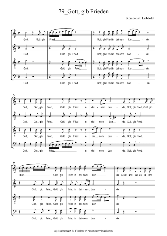 Gott gib Frieden (Gemischter Chor) (Gemischter Chor) von Liebholdt Neujahrsmotette