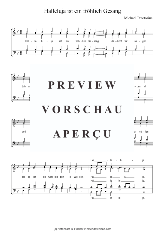 Halleluja ist ein fr hlich Gesang (Gemischter Chor) (Gemischter Chor) von Michael Praetorius