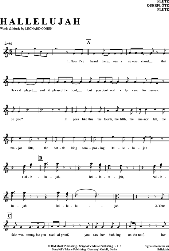 Hallelujah (Querfl te) (Querfl te) von Leonard Cohen