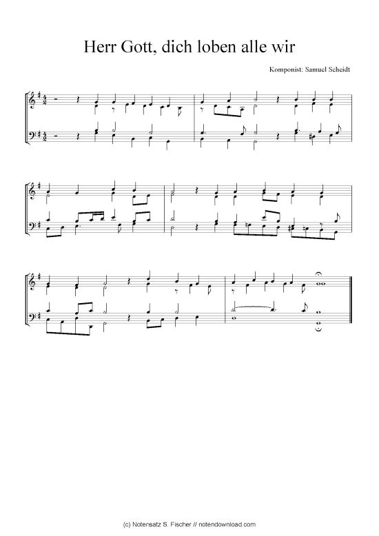 Herr Gott dich loben alle wir (Quartett in C) (Quartett (4 St.)) von Johann Hermann Schein