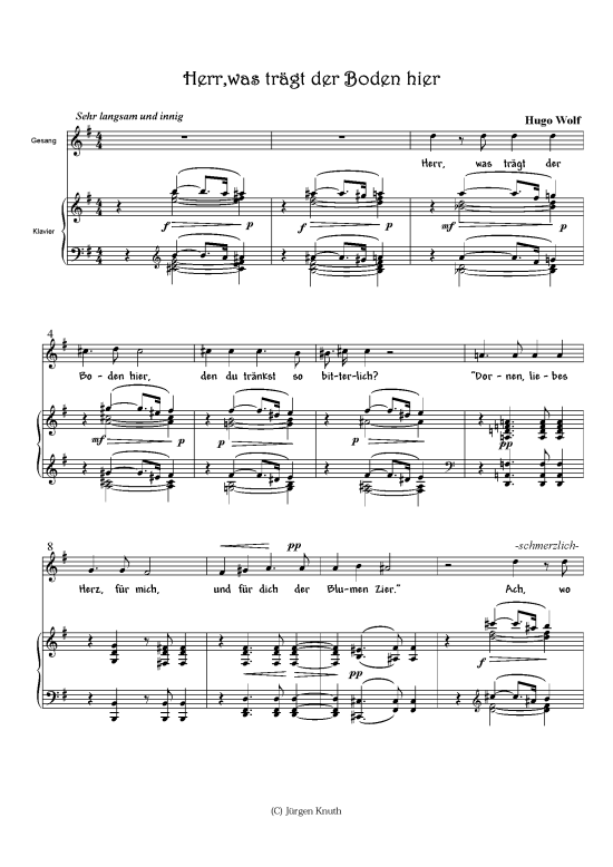 Herr was tr gt der Boden hier (Klavier + Gesang) (Klavier  Gesang) von Hugo Wolf