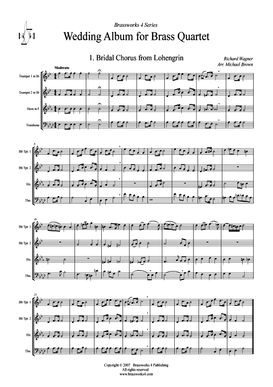 Hochzeitsalbum (2xTromp in B Horn in F (Pos) Pos) (Quartett (Blech Brass)) von Verschiedene Verfasser