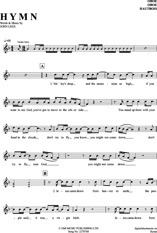 Hymn (Oboe) (Oboe Fagott) von Barclay James Harvest