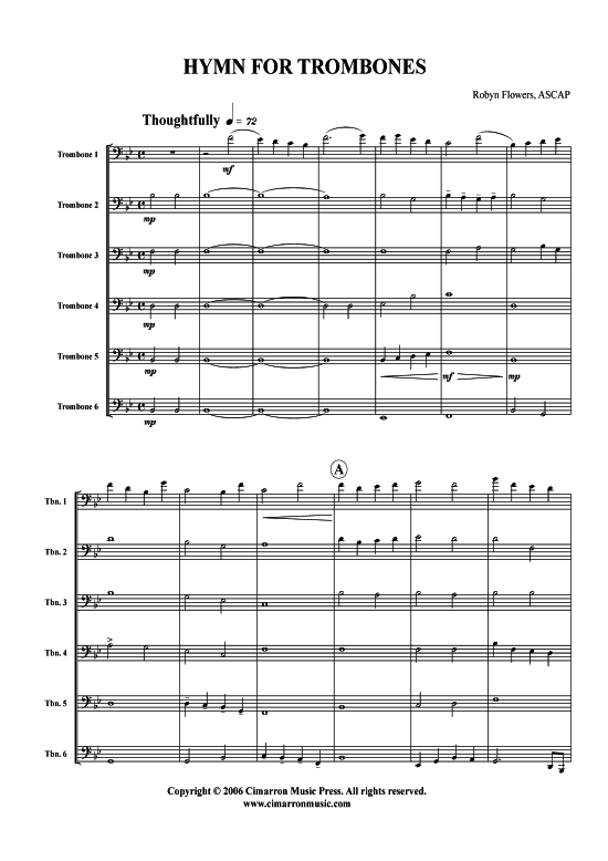 Hymne f uuml r Posaunen (Posaunen-Ensemble) (Ensemble (Blechbl ser)) von Robyn Flowers