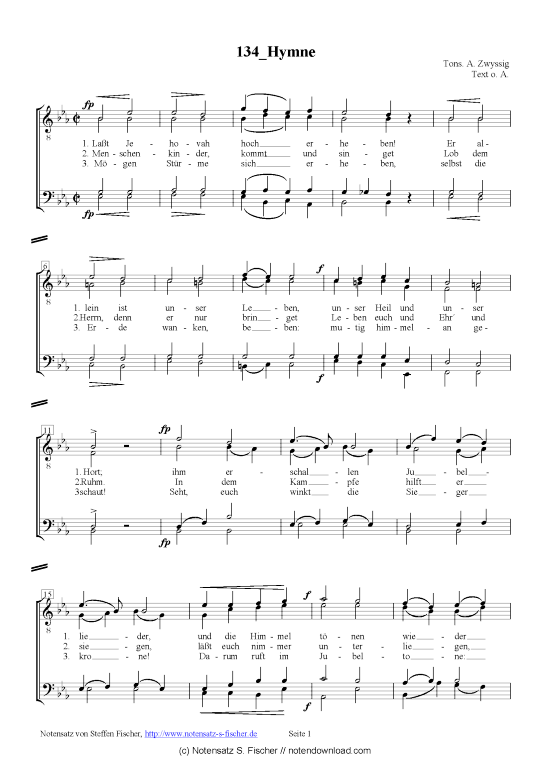 Hymne (M nnerchor) (M nnerchor) von Alberich Zwyssig