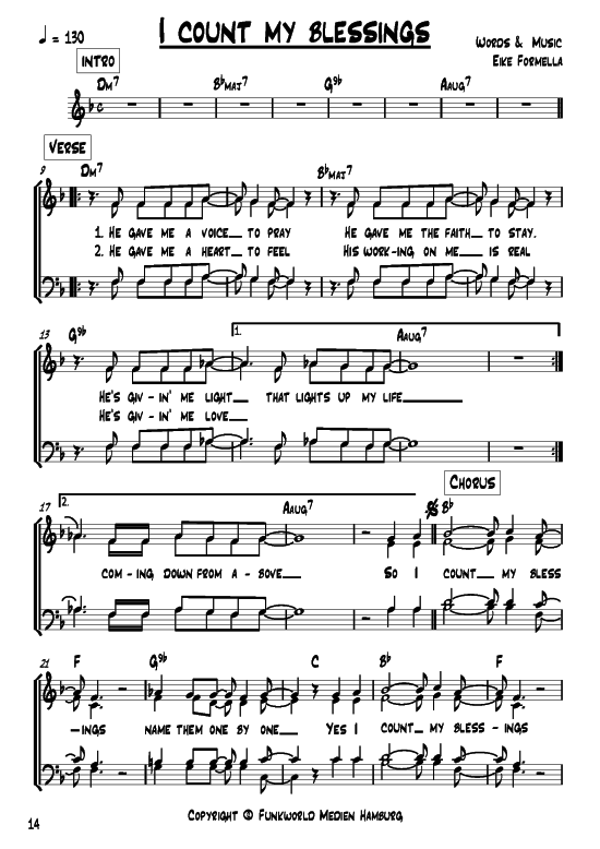 I count my blessings (Gemischter Chor) (Gemischter Chor) von Eike Formella (aus Songs for Gospel Vol. 3)