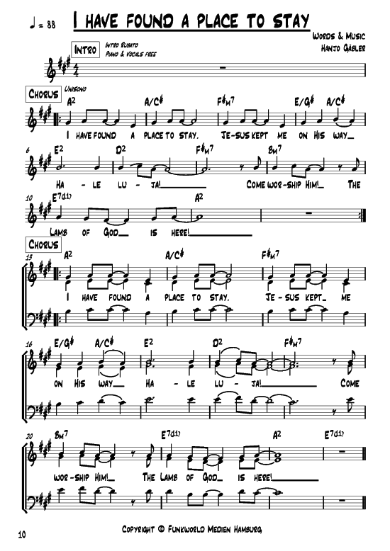 I have found a place to stay (Gemischter Chor) (Gemischter Chor) von Hanjo G auml bler (aus Songs for Gospel Vol. 3)