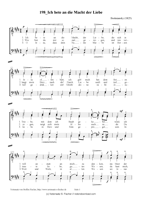 Ich bete an die Macht der Liebe Männerchor Männerchor - PDF Noten von ...