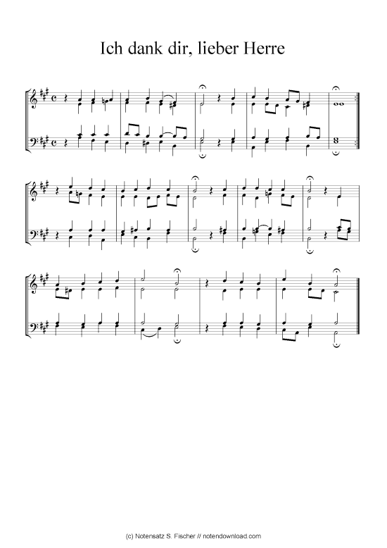 Ich dank dir lieber Herre (Klavier Solo) (Klavier Solo) von Johann Ch. G. Stade (Hrsgb.) 1830