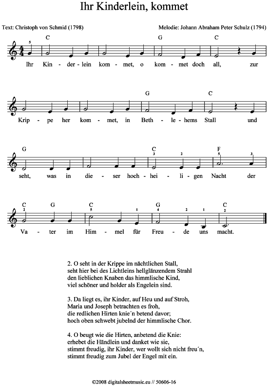 Ihr Kinderlein kommet (Keyboard) (Keyboard) von Weihnachtsnoten