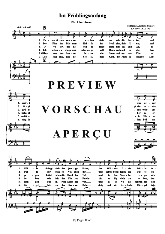 Im Fr hlingsanfang (Klavier + Gesang) (Klavier  Gesang) von W.-A. Mozart