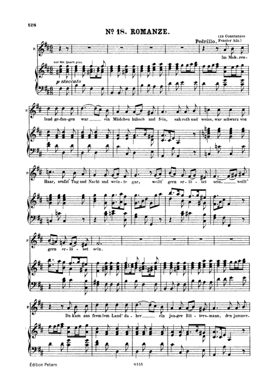 Im Mohrenland gefangen war (Klavier + Tenor Solo) (Klavier  Tenor) von W. A. Mozart (K.384)