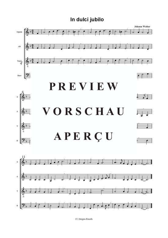 In dulci jubilo (Blockfl ten-Quartett) (Quartett (Fl te)) von Johann Walter
