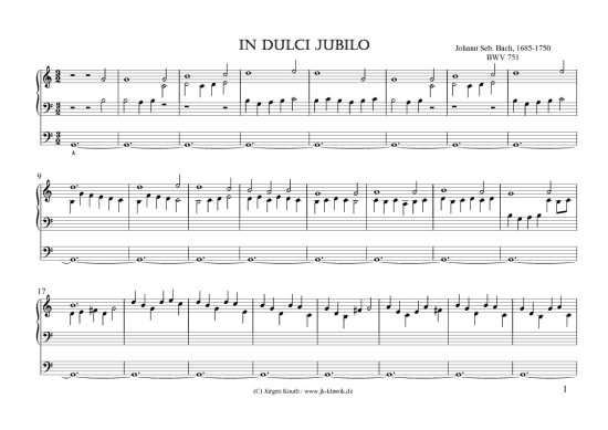 In dulci jubilo BWV 751 (Orgel Solo) (Orgel Solo) von Johann Sebastian Bach