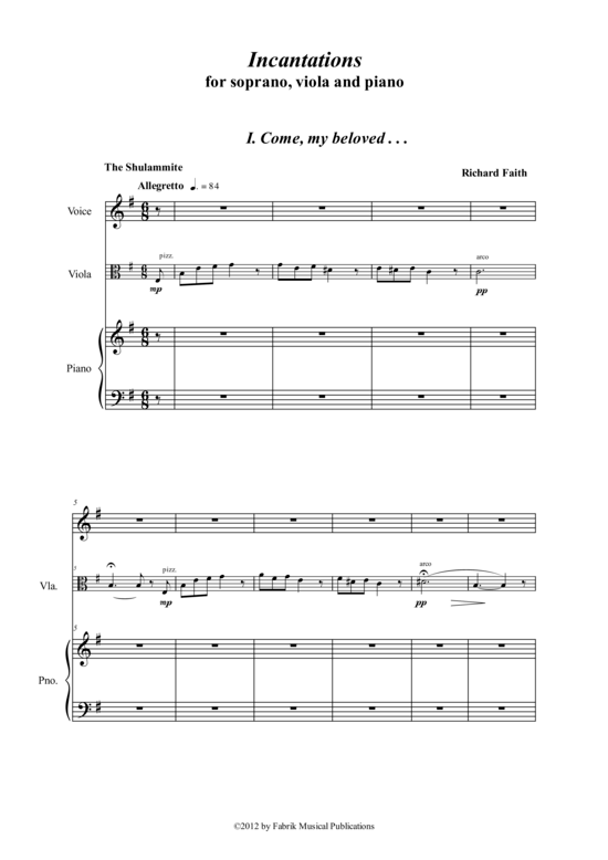 Incantations (Sopran Viola + Klavier) (Trio (Klavier  2 St.)) von Richard Faith