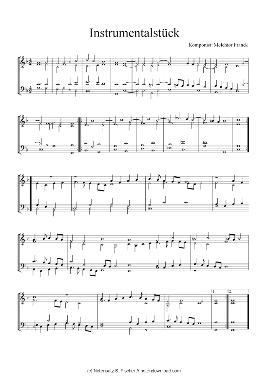 Instrumentalst ck (Quartett in C) (Quartett (4 St.)) von Melchior Franck