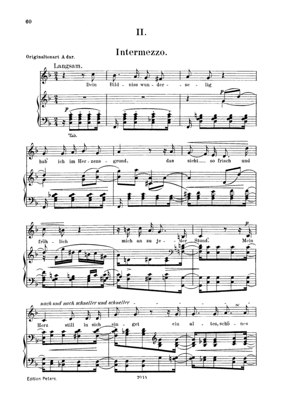 intermezzo Op.39 No.2 (Gesang tief + Klavier) (Klavier  Gesang tief) von Robert Schumann