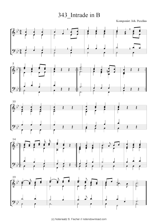 Intrade in B (Quartett in C) (Quartett (4 St.)) von Joh. Pezelius