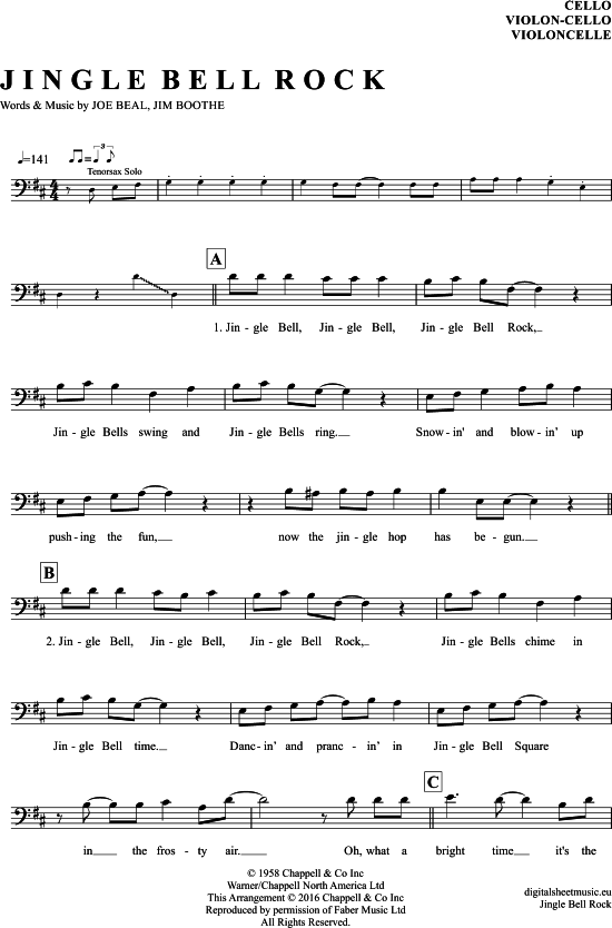 Jingle Bell Rock (Violon-Cello) (Violoncello) von Bill Haley And The Comets