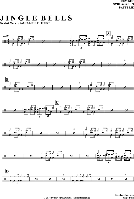 Jingle Bells Drums PDF Noten von Weihnachten in 7150473