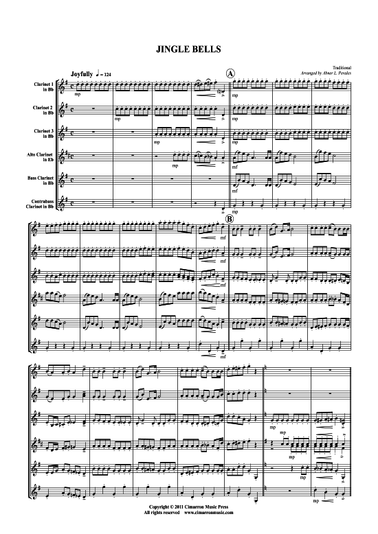 Jingle Bells (Klarinetten-Chor) (Ensemble (Holzbl ser)) von Traditional (arr. Abner Perales)