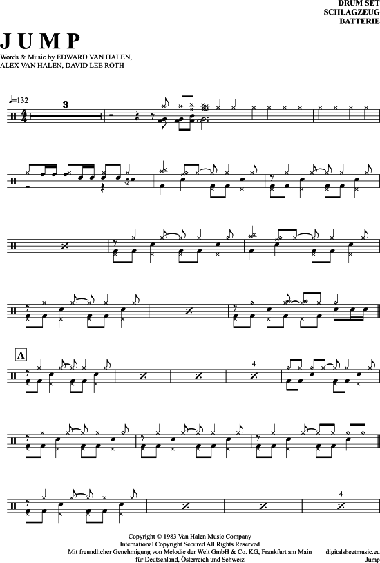 Jump Drums PDF Noten von Van Halen in 7150598