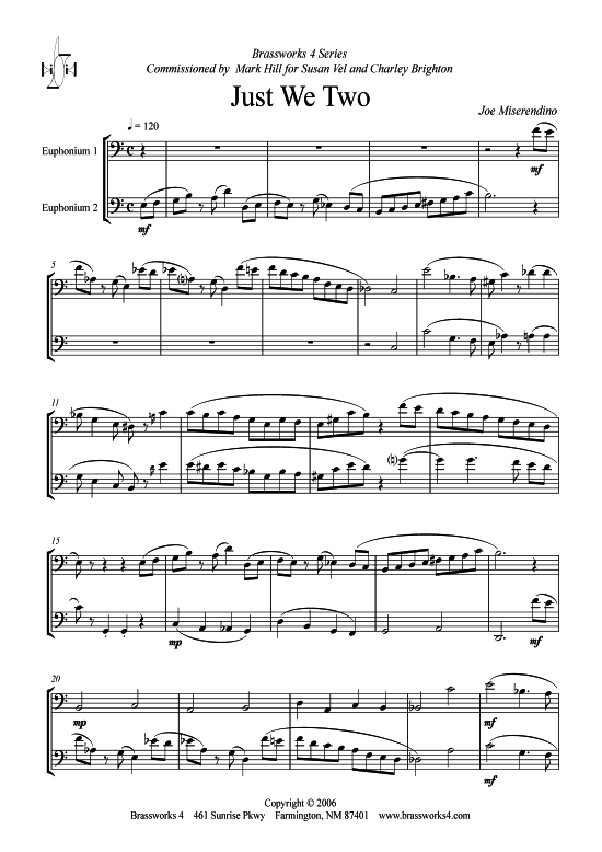 Just We Two (2x Tenorhorn) (Duett (Blech Brass)) von Joe Miserendino