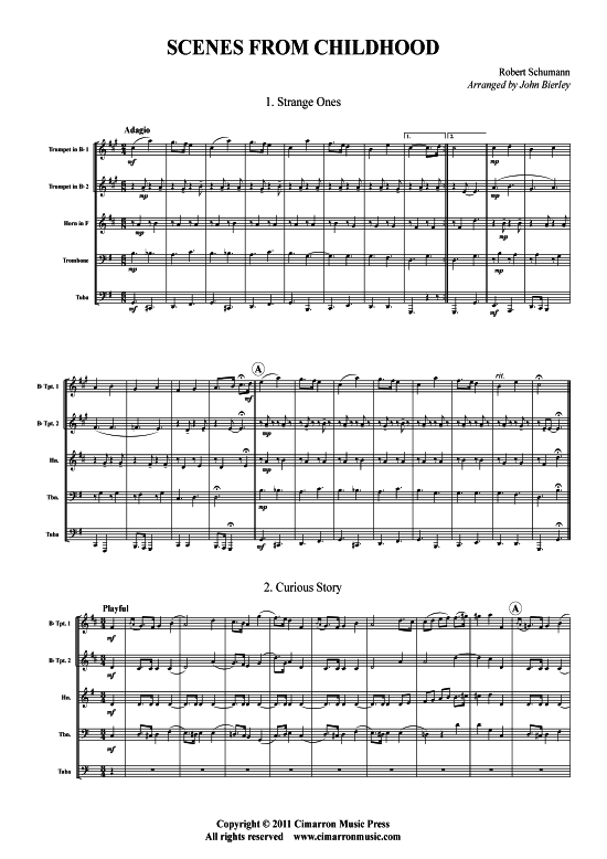 Kinderszenen 150 6 St uuml cke (Blechbl auml serquintett) (Quintett (Blech Brass)) von Robert Schumann