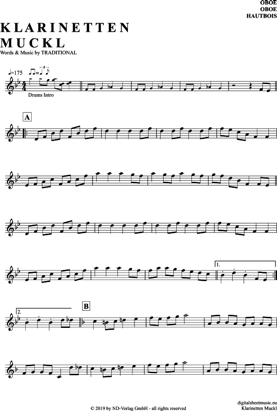 Klarinetten Muckl (Oboe) (Oboe Fagott) von Traditional